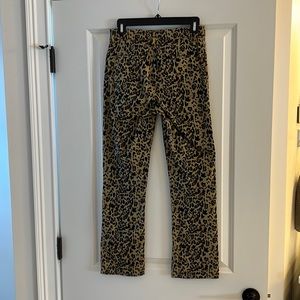 JCrew Size 25 Leopard Print Kickout Crop Pants Jeans AJ540. Worn 2X. Exc cond.